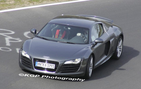 The 2009 Audi R8 V10 for the V10-powered version of the Audi R8 revealing 