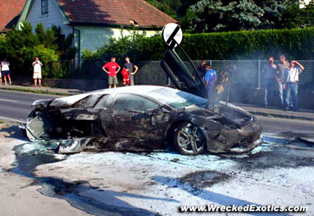 The new Lamborghini Murcielago LP640 was destroyed